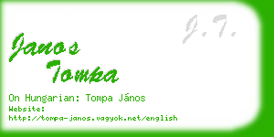janos tompa business card
